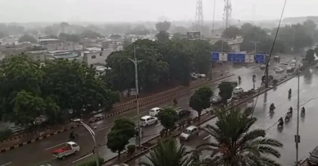 Rain clouds moving over Sindh coastal region.